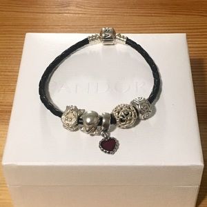 Pandora bracelet with charms